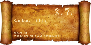 Karkus Tilla névjegykártya
